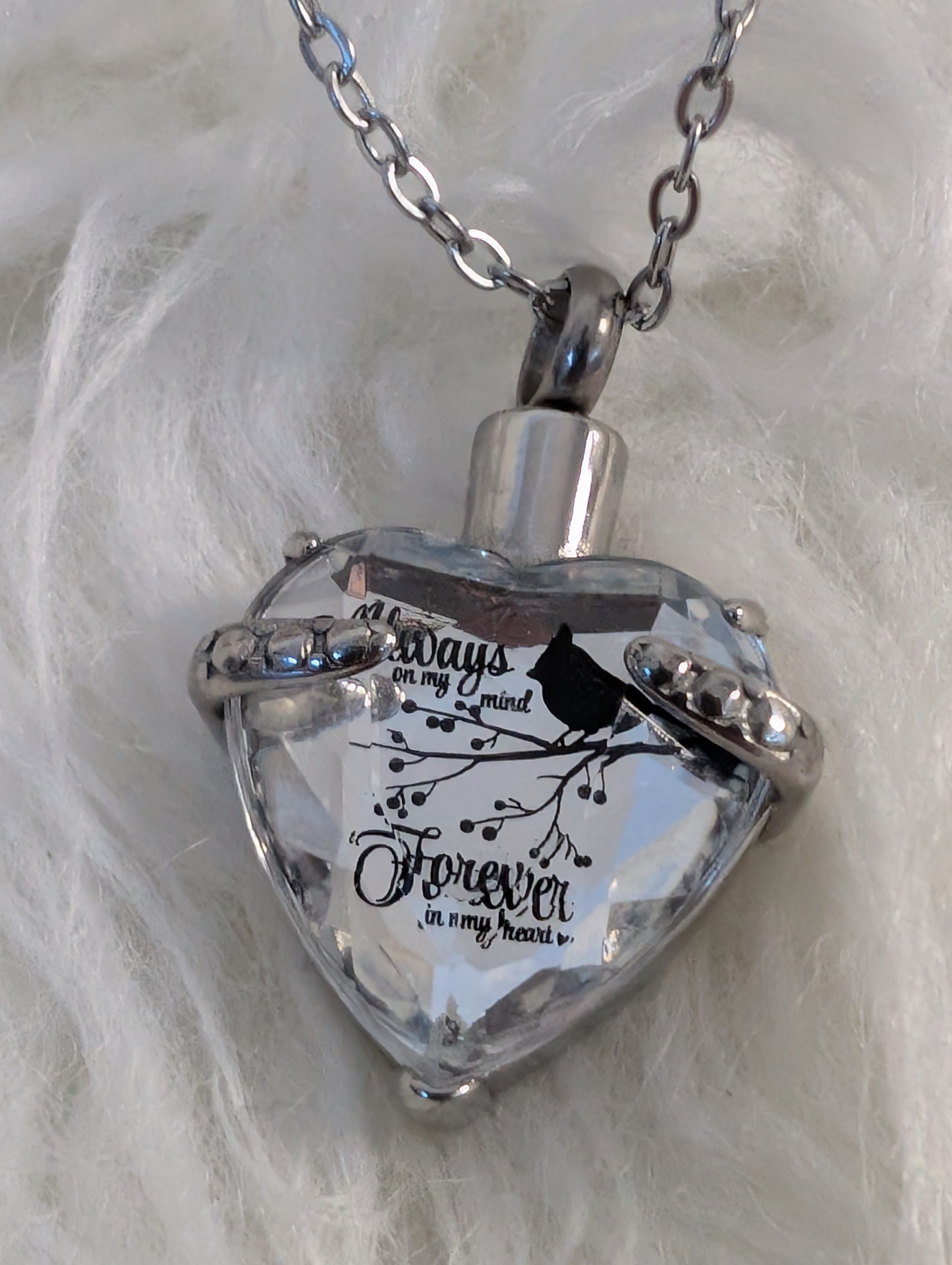 Always With Me Crystal Heart Urn Necklace - Image 3