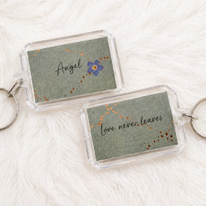 The Love Never Leaves Keychain Keepsake