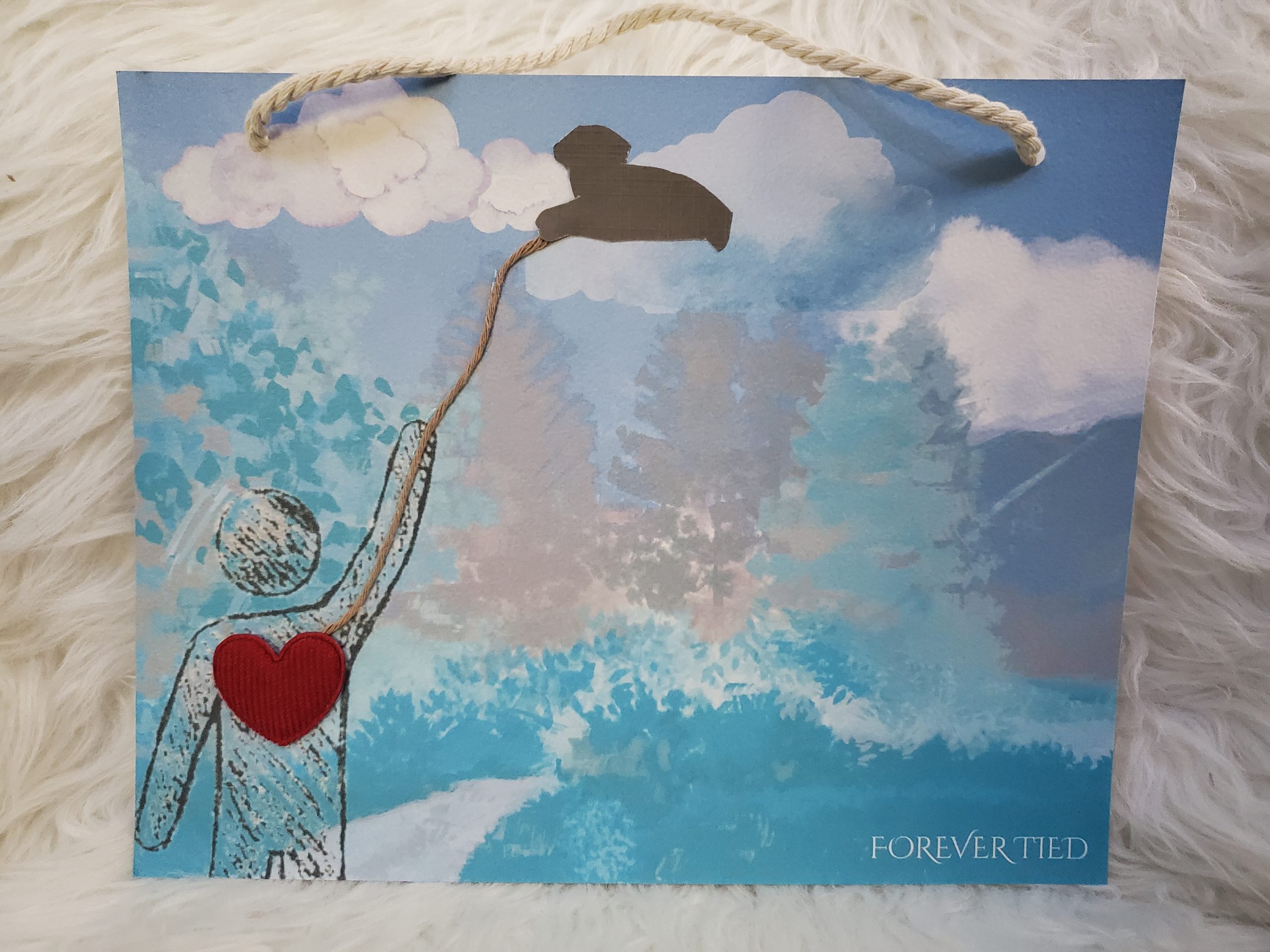 "Forever Tied" Custom Silhouette Hanging Memorial Print - Image 2