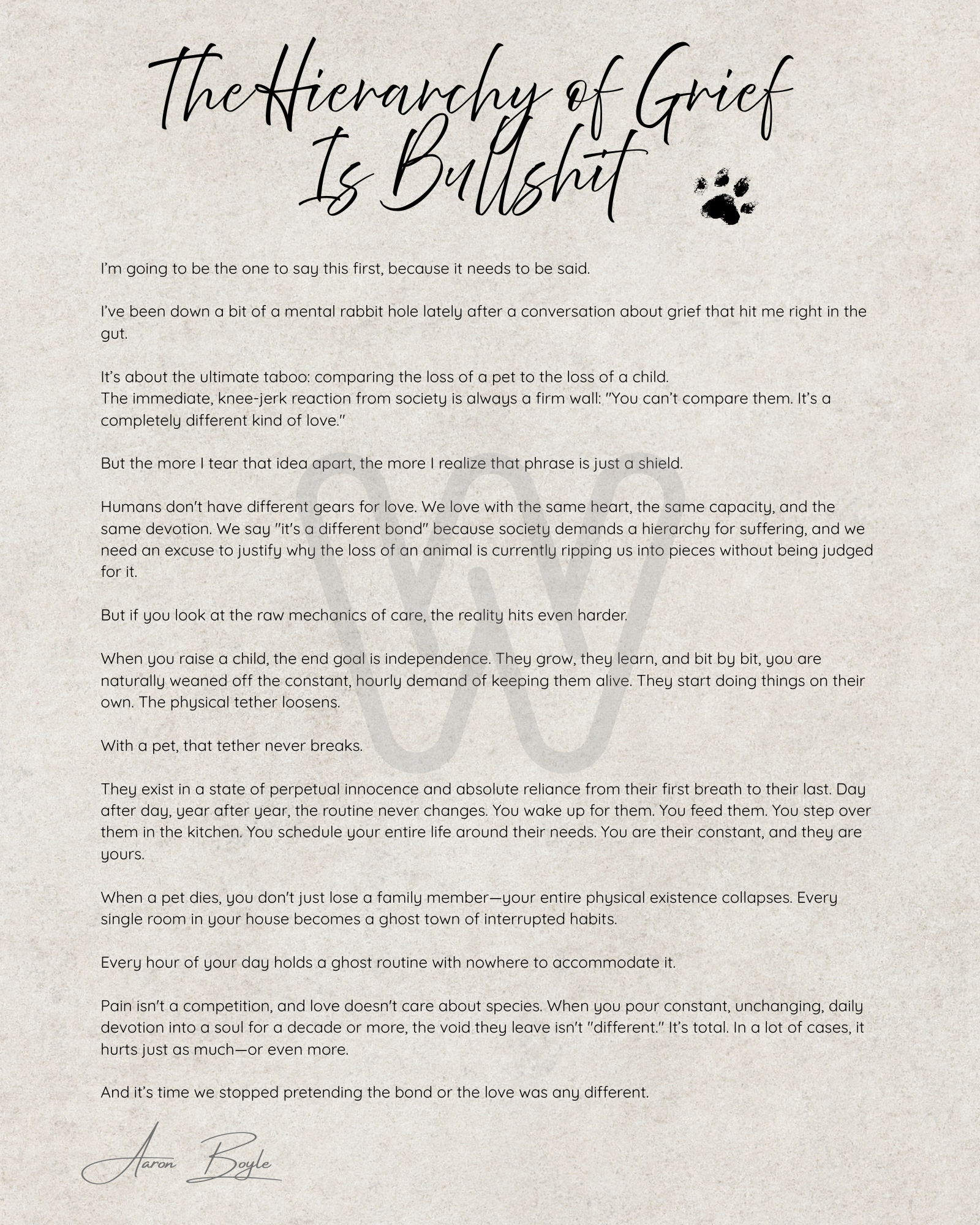 "The Hierarchy of Grief Is Bullshit" Fine Art Memorial Print - Image 2